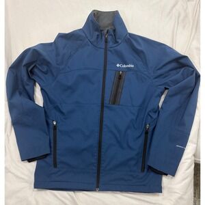Columbia Softshell Jacket Mens Medium Blue Omni-Shield Interchange